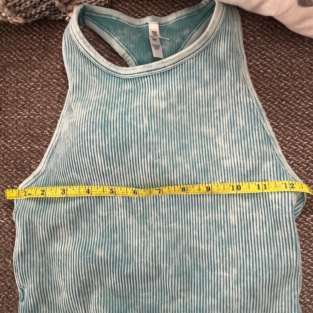 Zenana Outfitters Teal Striped Extremely Soft Tank Top​​​​